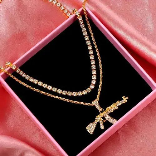 Vintage Luxury Rhinestone Tennis Choker Necklace Size ONE SIZE - 3 Thumbnail
