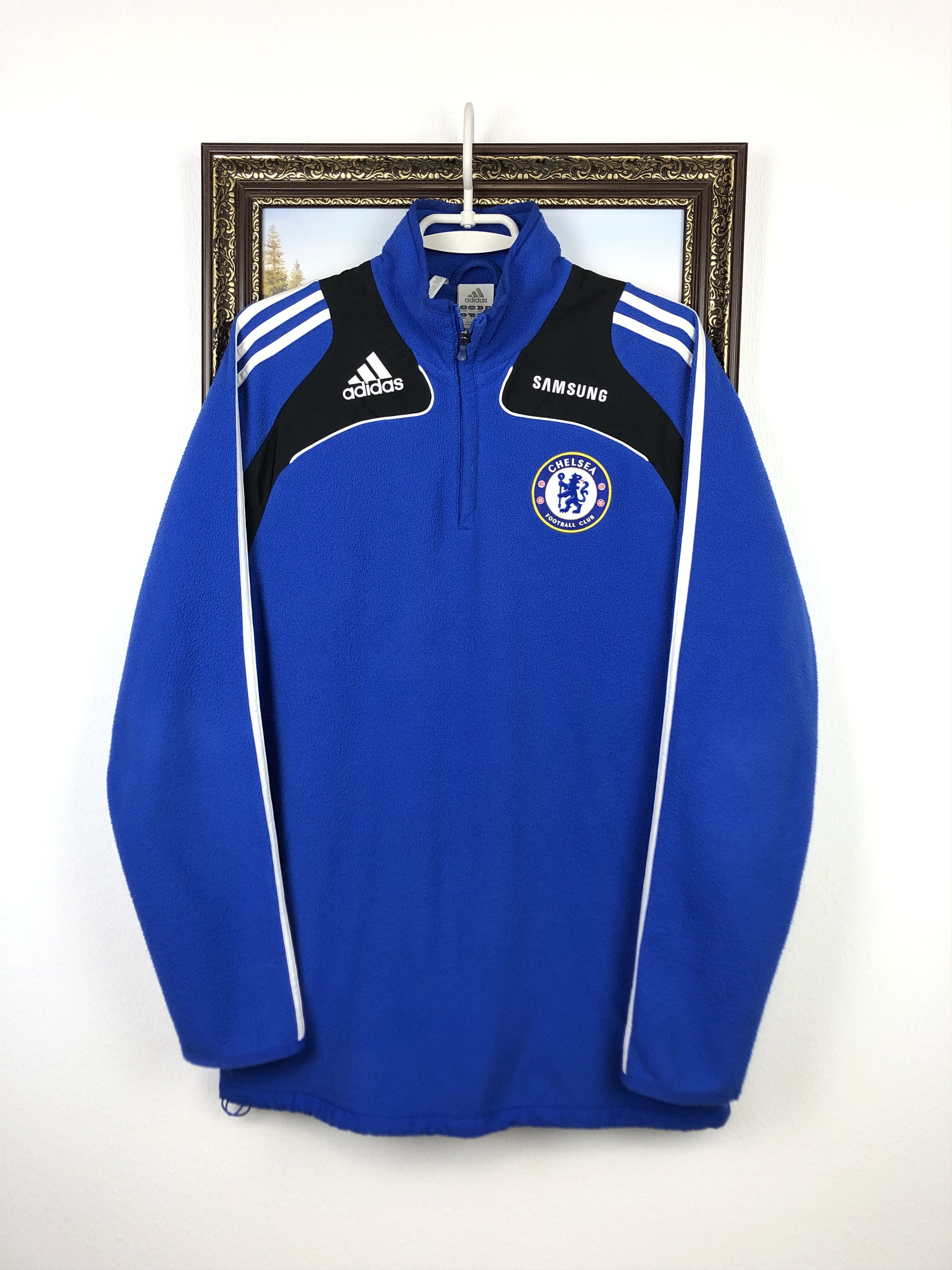 Adidas Vintage Chelsea Football Jacket Fleece Track Sweatshirt Size US M / EU 48-50 / 2 - 1 Thumbnail