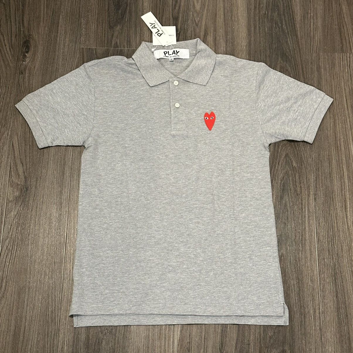 Comme des Garcons Brand NWT CDG Comme des Garçons Play Long Heart Grey Polo Size US M / EU 48-50 / 2 - 1 Thumbnail