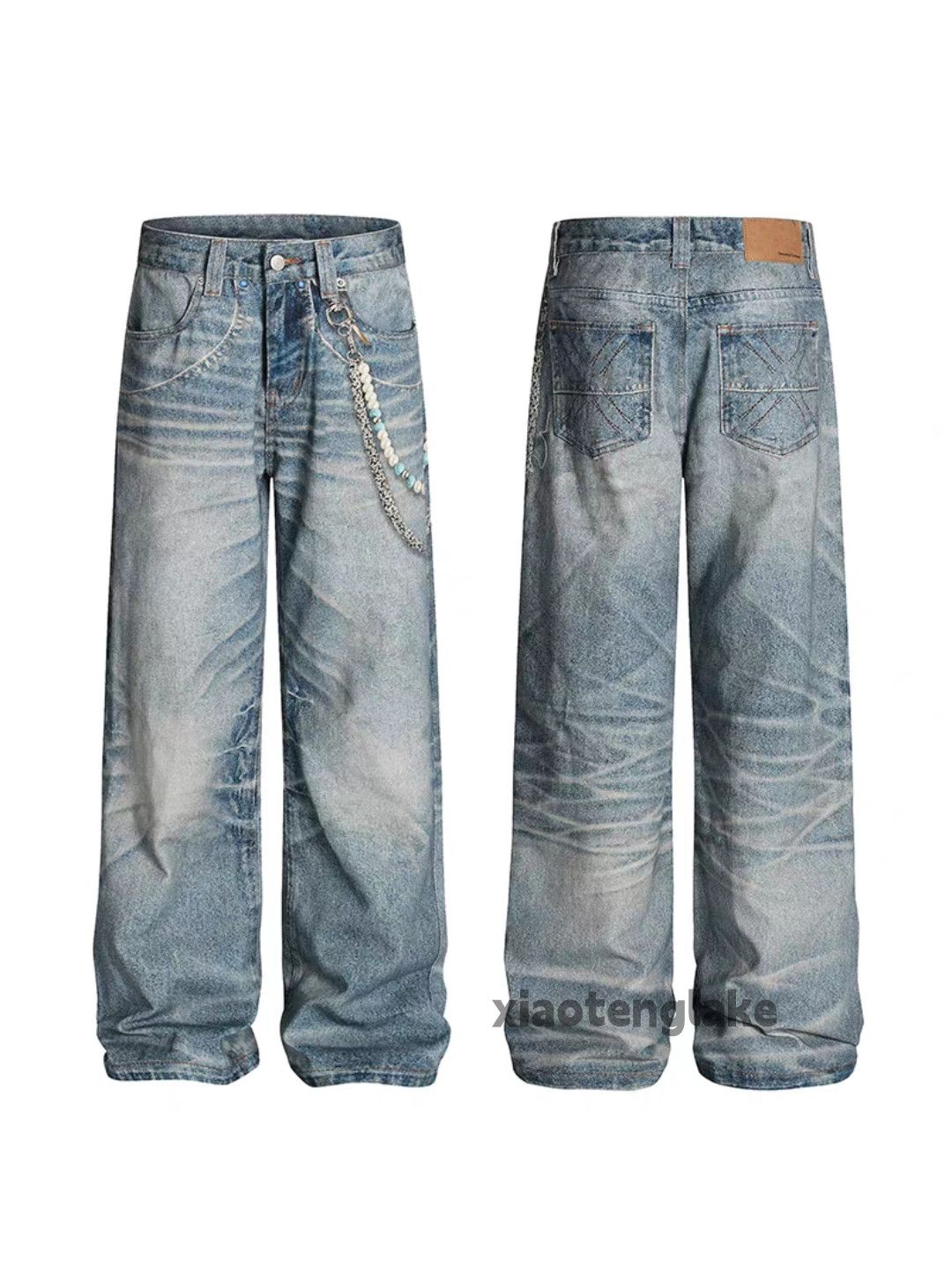 Jean ltx vintage washed faded loose baggy hiphop jeans Size US 28 / EU 44 - 6 Thumbnail
