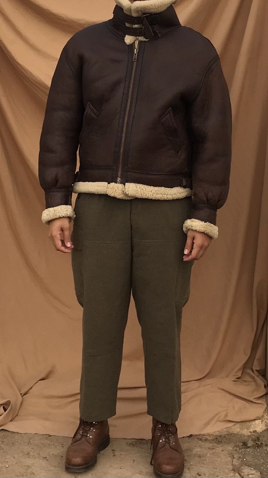 Handmade genuine shearling B3 pure natural sheep skin jacket Size US M / EU 48-50 / 2 - 6 Thumbnail