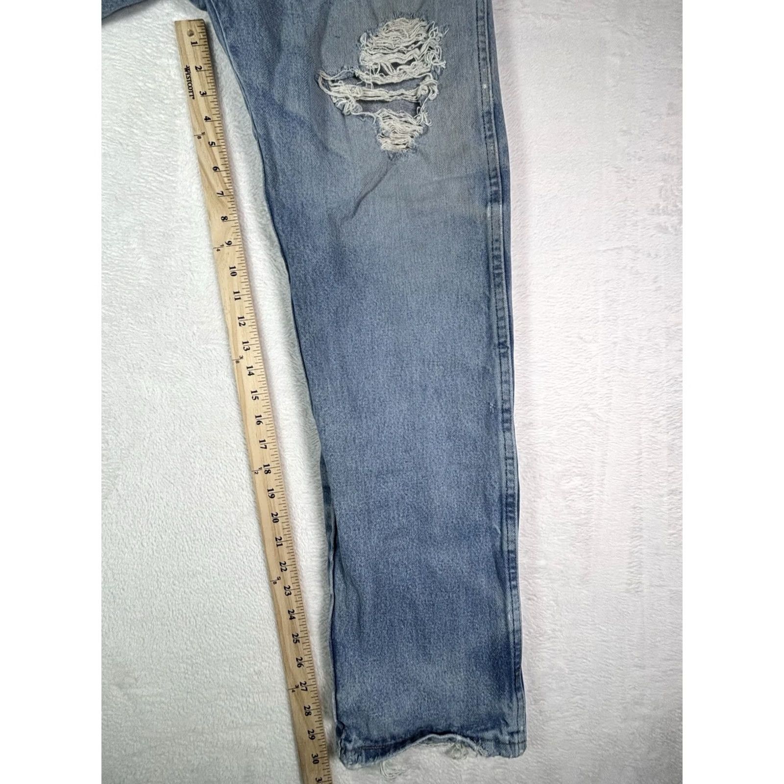 Wrangler Wrangler Jeans 36x34 13MWZ Light Wash Blue Denim 5-Pocket Regular Fit Cowboy Straight Mens Size US 36 / EU 52 - 4 Thumbnail