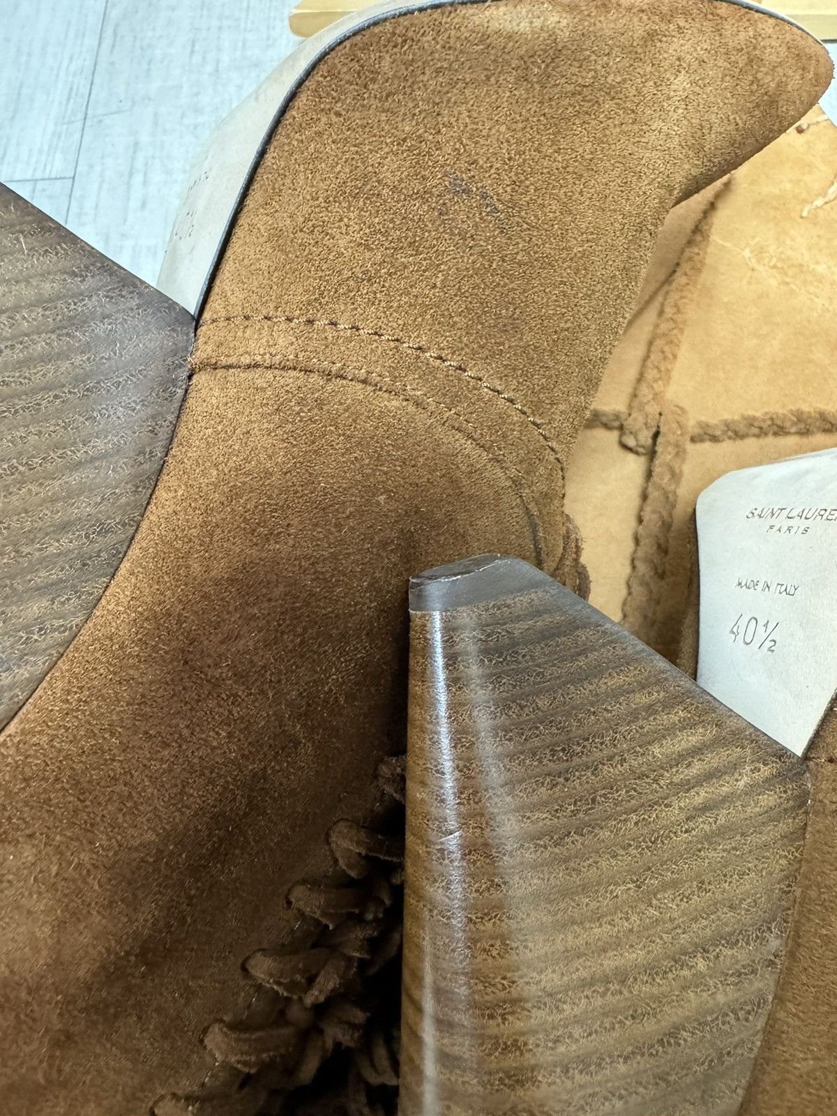 Yves Saint Laurent YSL Niki Suede boots Size US 10 / IT 40 - 12 Thumbnail