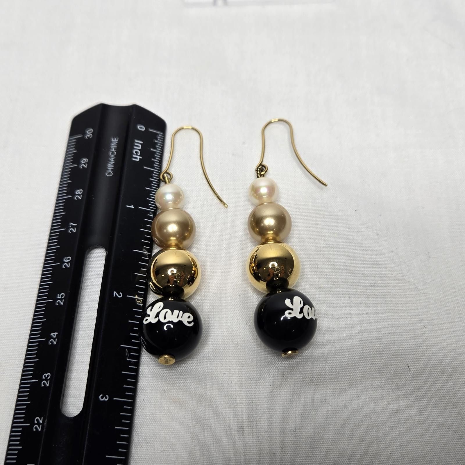 Dolce & Gabbana Dolce & Gabbana Earrings Faux Pearl Enamel D&G Love Size ONE SIZE - 6 Thumbnail