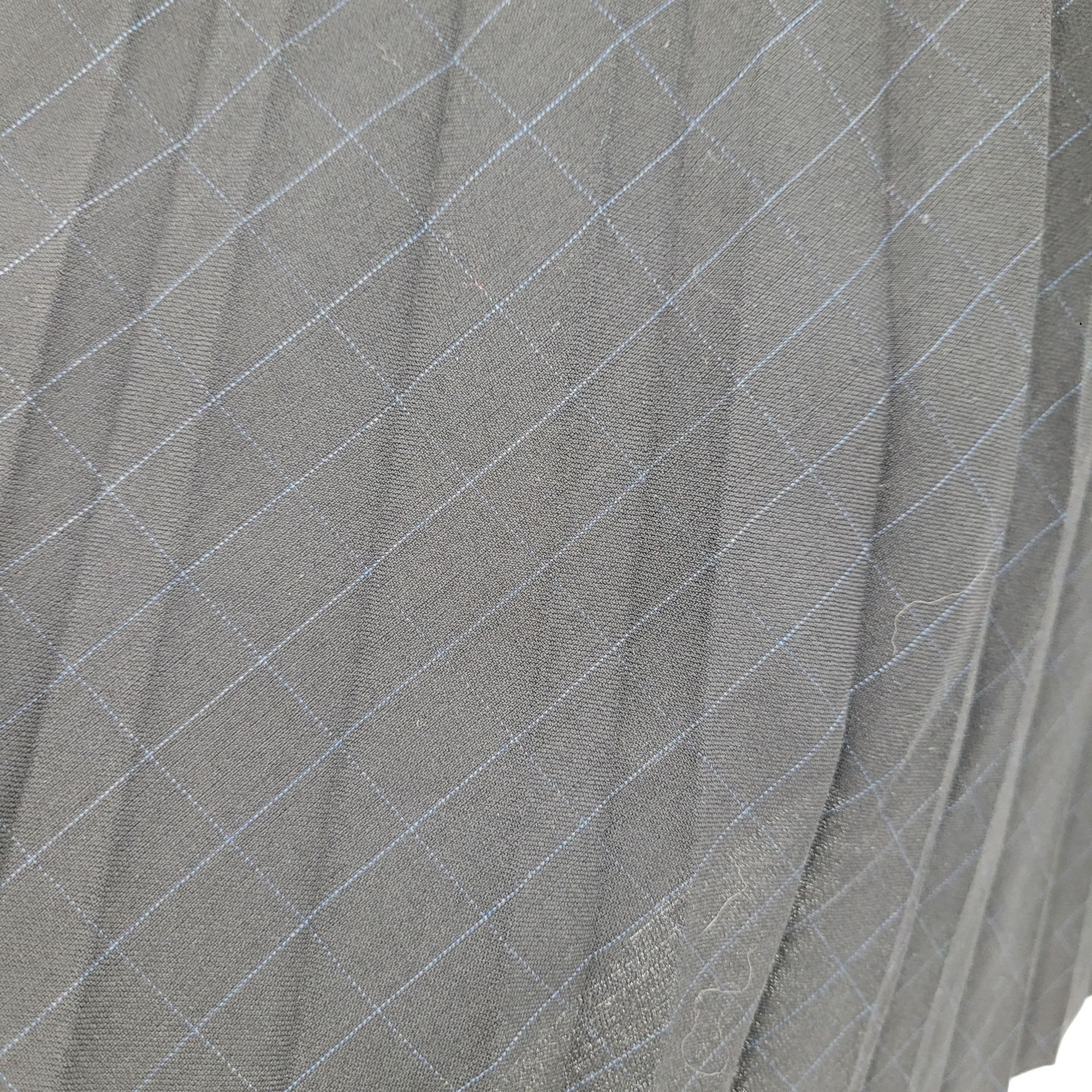 Vintage Loft Pleated Midi Skirt 0 Black Blue Plaid Wool Knee Size 25" / US 0 / IT 36 - 2 Thumbnail