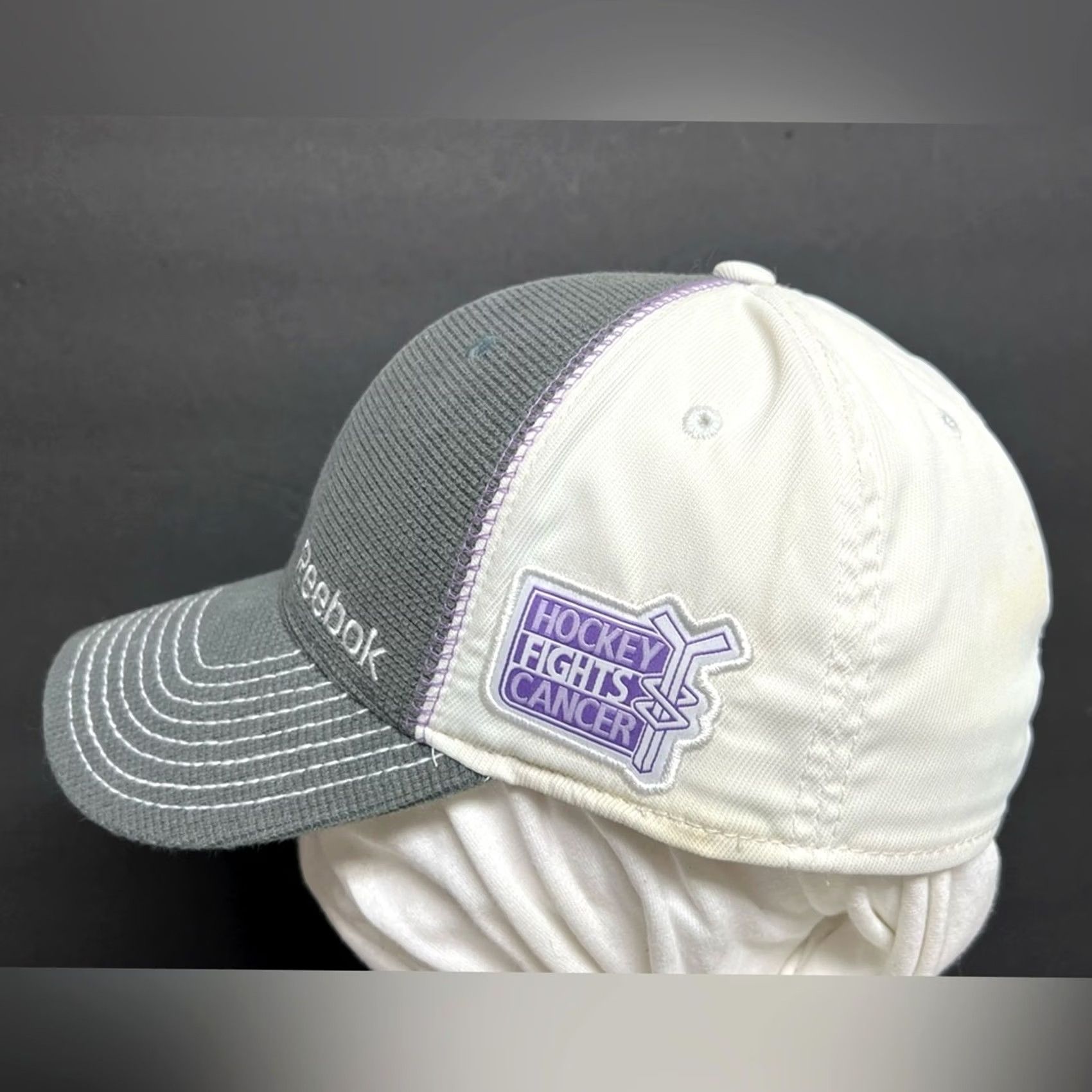 Reebok NHL Sharks Reebok Hat Cap Fitted L/XL Men Gray Center Ice Hockey Mens Size ONE SIZE - 3 Thumbnail