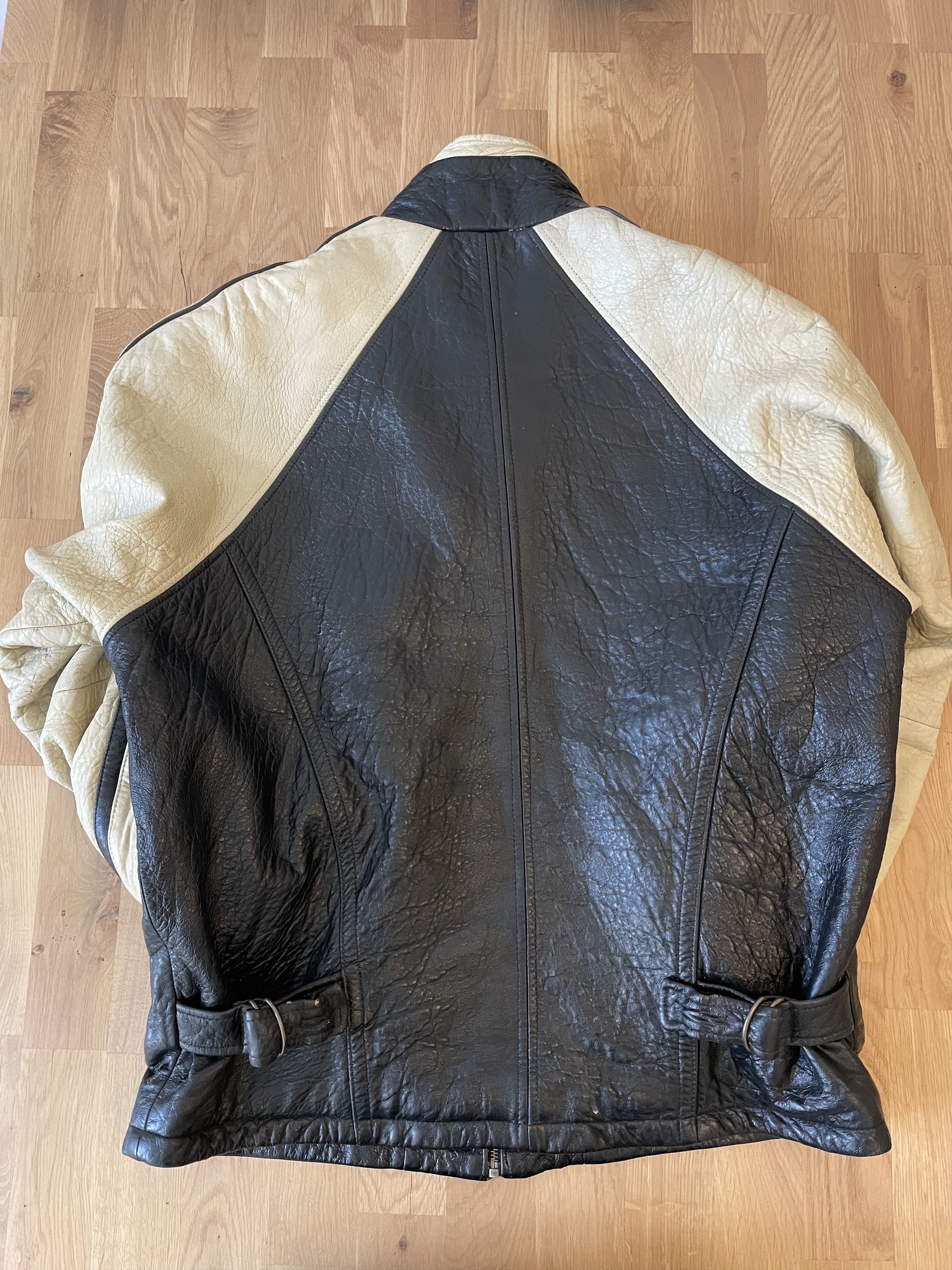 Other SHARPER IMAGE 90s Genuine Leather Varsity Jacket Blk/Off-Whi Size US L / EU 52-54 / 3 - 5 Thumbnail