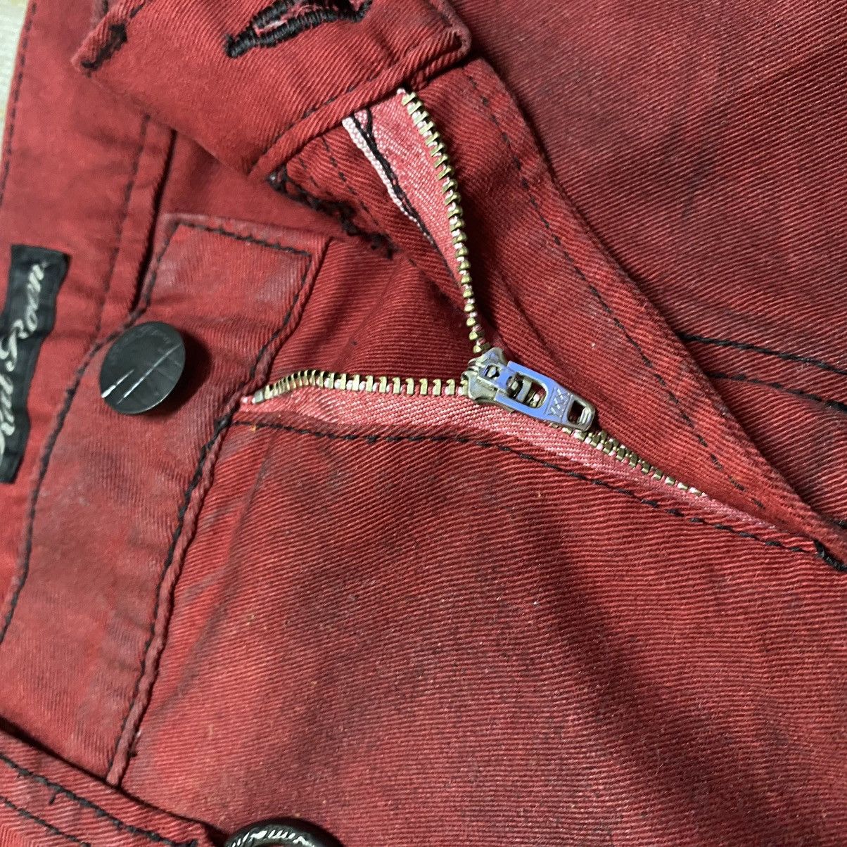 Roen RAT ROEN Blood Red Waxed Skinny Jeans Size US 32 / EU 48 - 19 Thumbnail