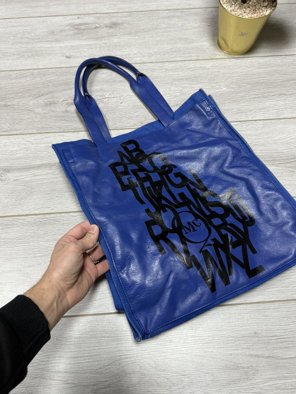 Alexander McQueen Alexander McQueen leather canvas big logo shopper Size ONE SIZE - 7 Thumbnail