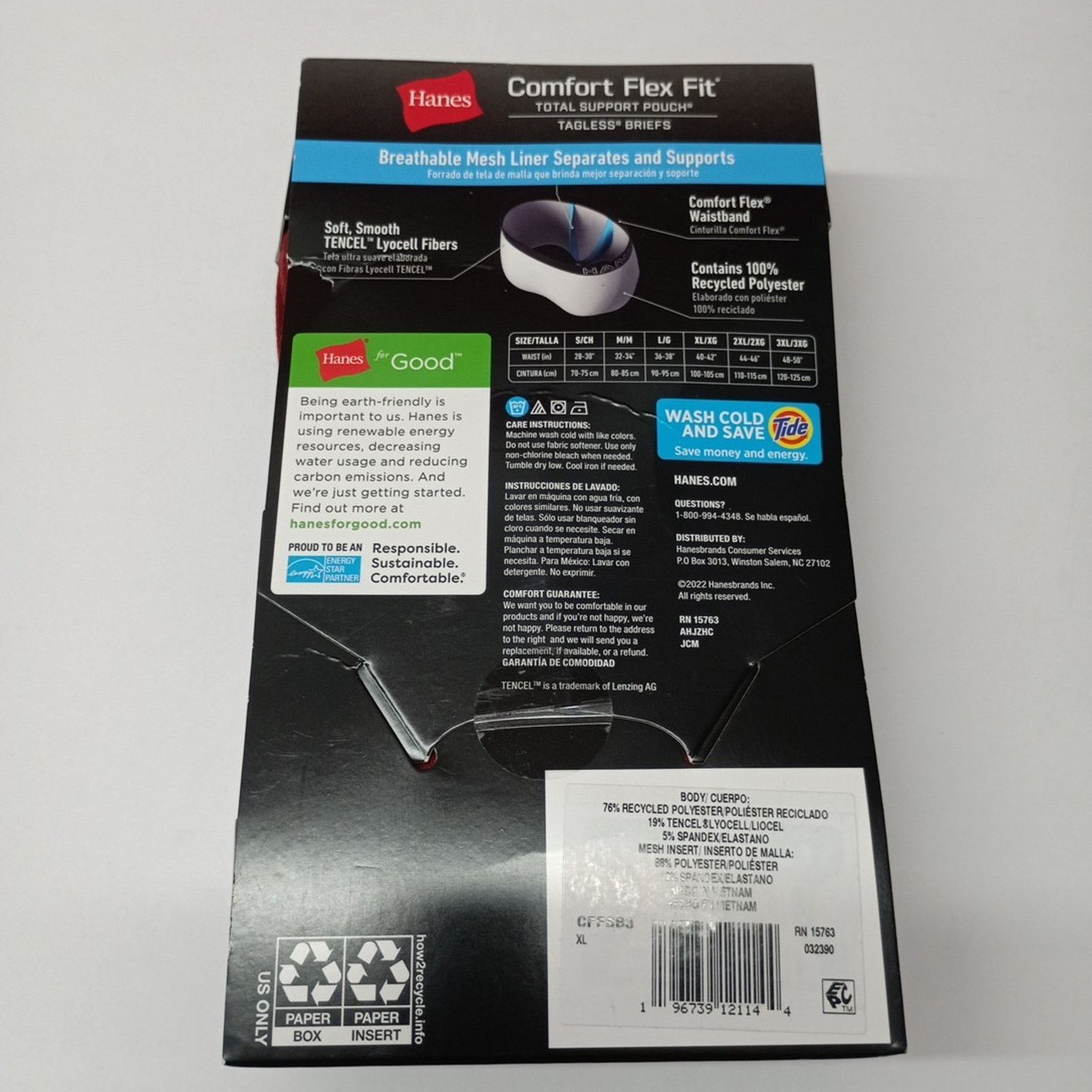 Hanes Hanes Tagless Briefs Comfort Flex Fit 3 Pack Men's XL 40-42" Size 40 - 3 Thumbnail