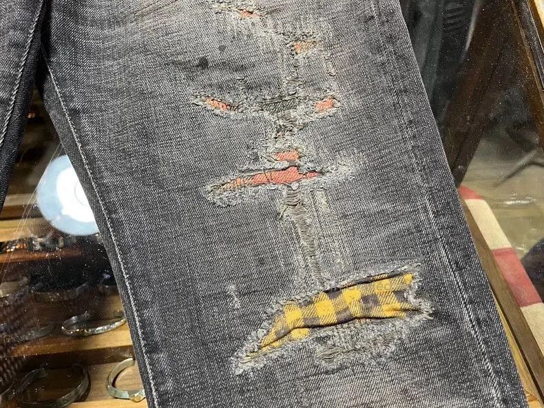 RRL Ralph Lauren RRL Distressed Patchwork Denim Jeans. Size US 31 - 8 Thumbnail