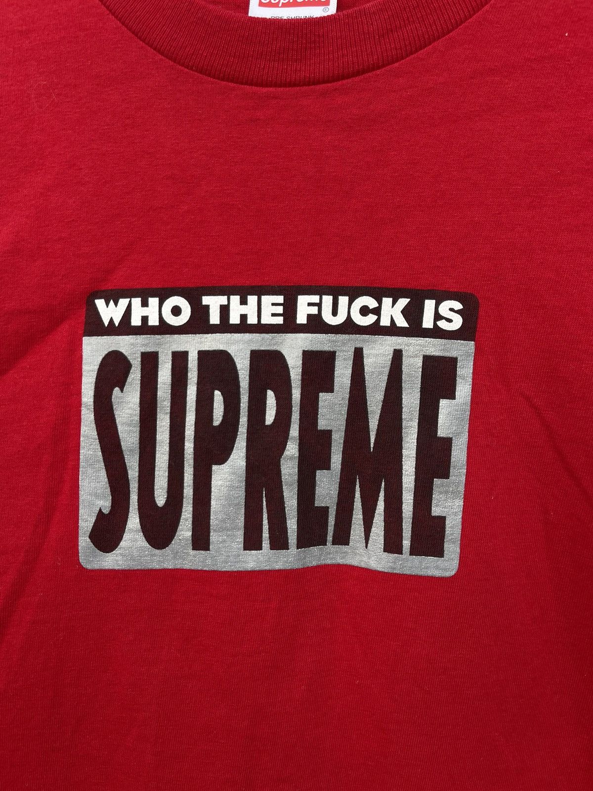 Supreme Supreme Who The Fuck Is red tee Size US M / EU 48-50 / 2 - 5 Thumbnail
