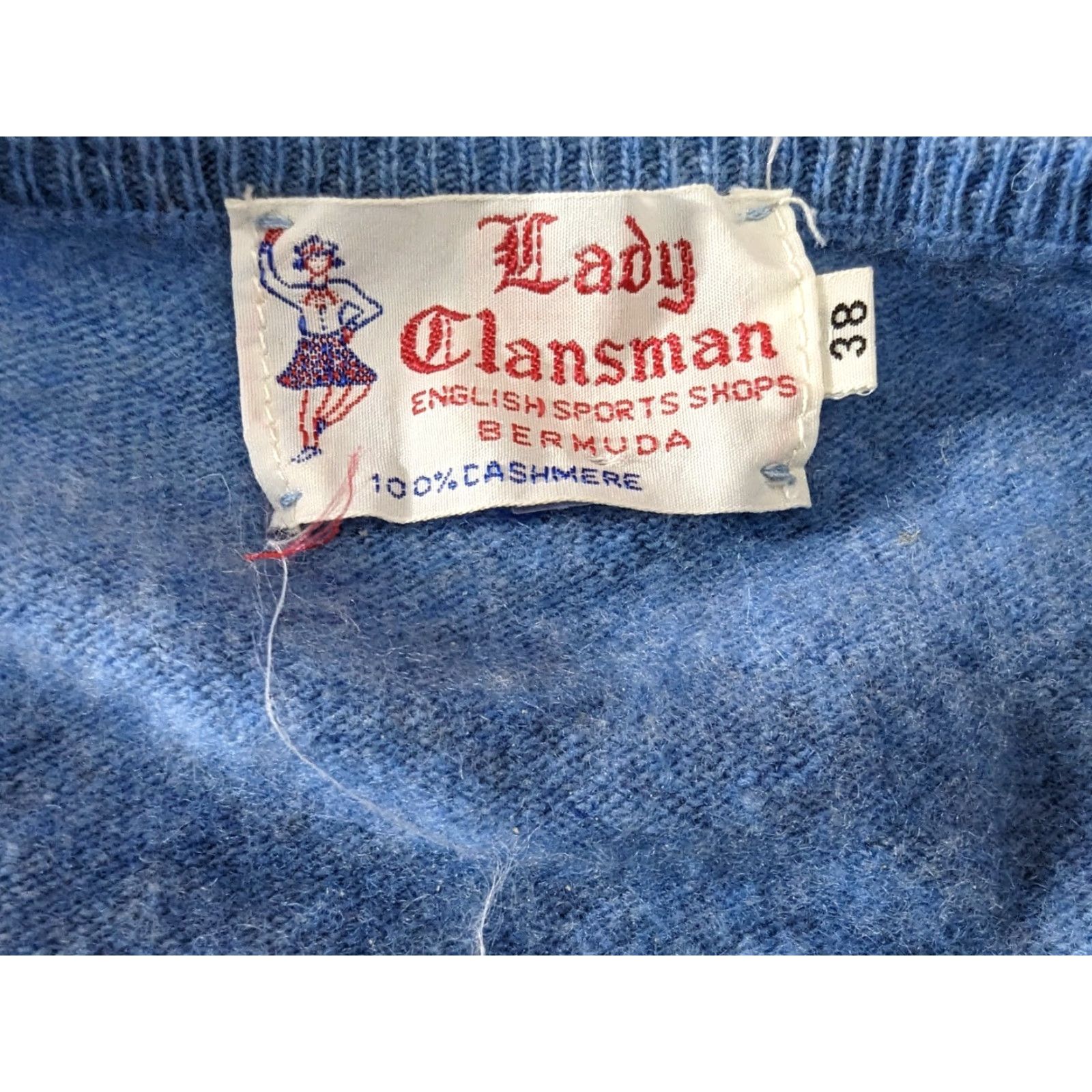 Vintage VINTAGE 60s Sweater Blue 100% Cashmere Long Sleeve Pullover V Neck S3C Ladies Woman Classic Fit Pullover Knit Summer Spring Fall Winter Size L / US 10 / IT 46 - 5 Thumbnail