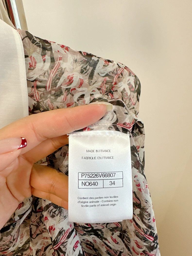 Chanel Chanel 23A broken flower mulberry silk shirt Size XXS / US 00 / IT 34 - 4 Thumbnail