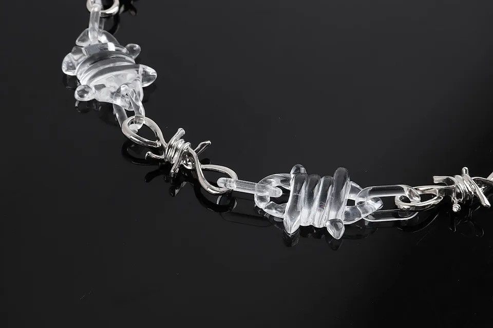 Jewelry × Other Transparent Acrylic Spike Rivets Chain Necklace Size ONE SIZE - 4 Thumbnail