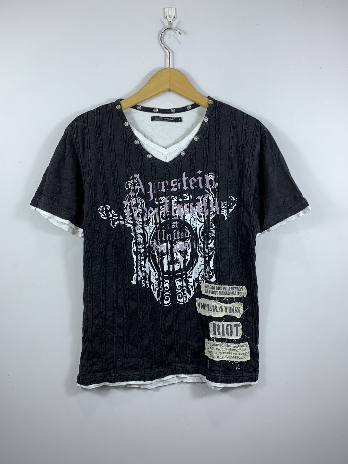 image of 14Th Addiction x Kmrii Japanese Poem Apestein Double Layer in Black, Men's (Size Medium)