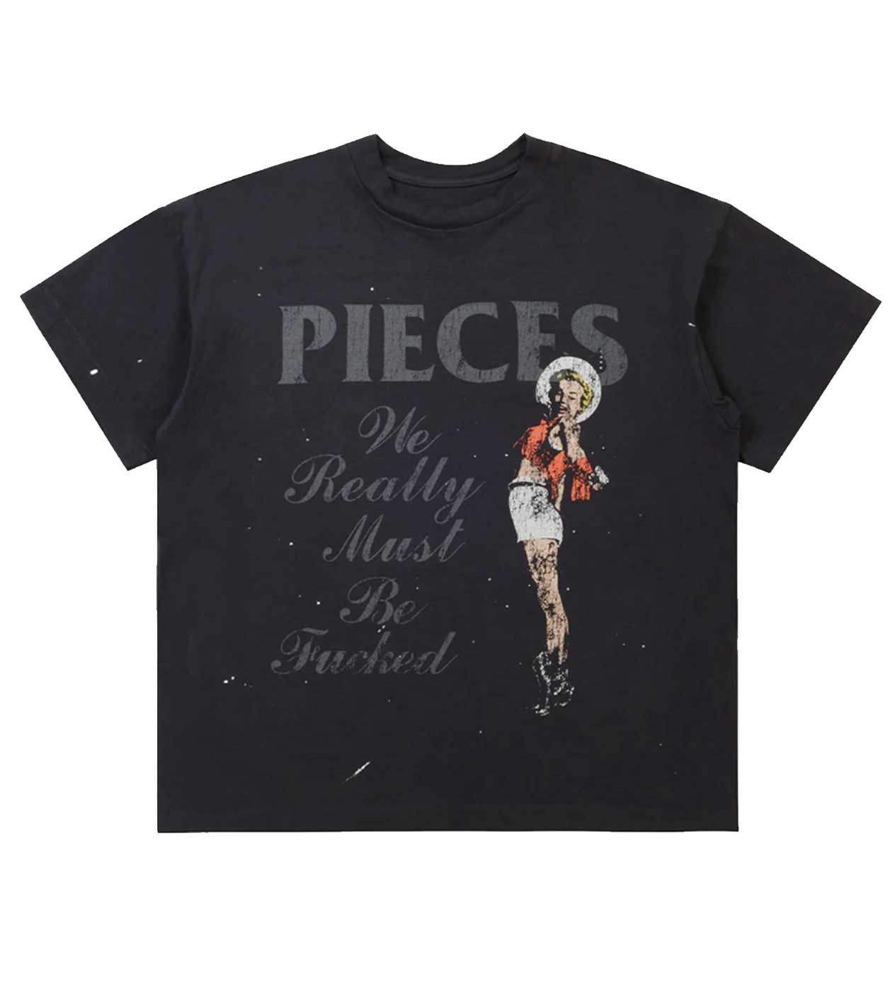 Other Pieces F***ed Tee Vintage Black Size US L / EU 52-54 / 3 - 1 Thumbnail
