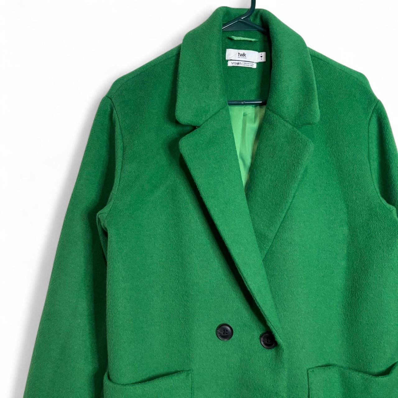 Other Twik Recycled Fibres Wool Blend Green Long Coat Jacket - S Size US S / EU 44-46 / 1 - 2 Thumbnail
