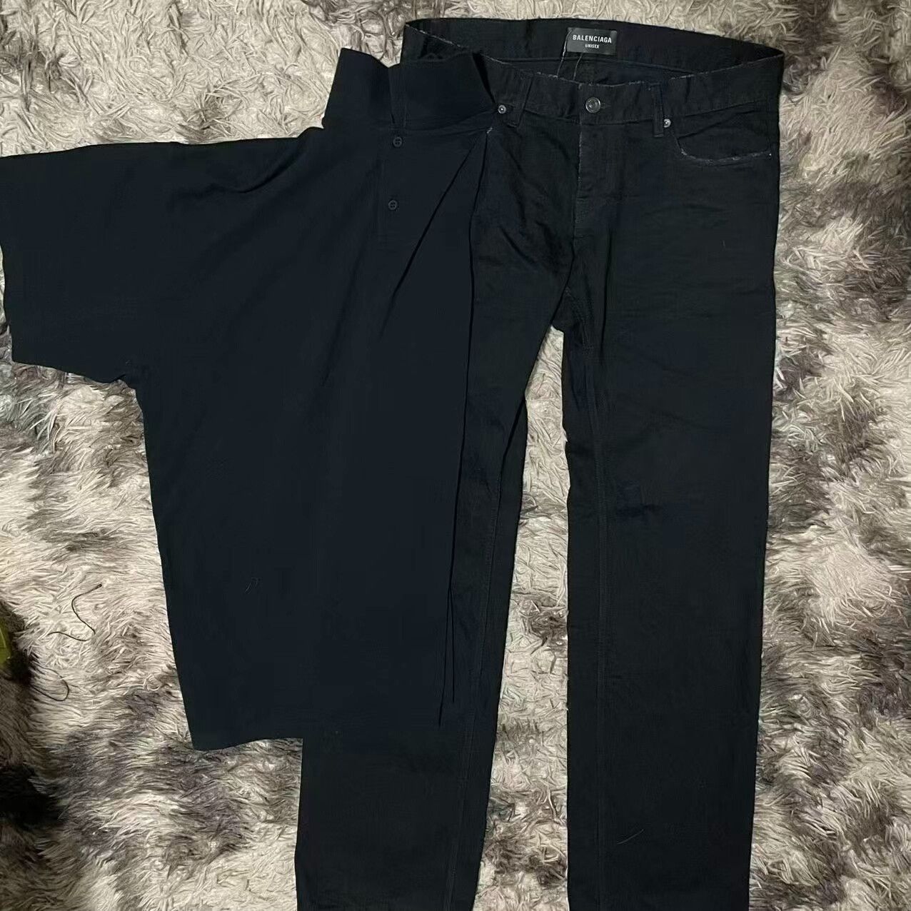Balenciaga balenciaga black denim pants with side seam Size US 40 / EU 56 - 1 Thumbnail