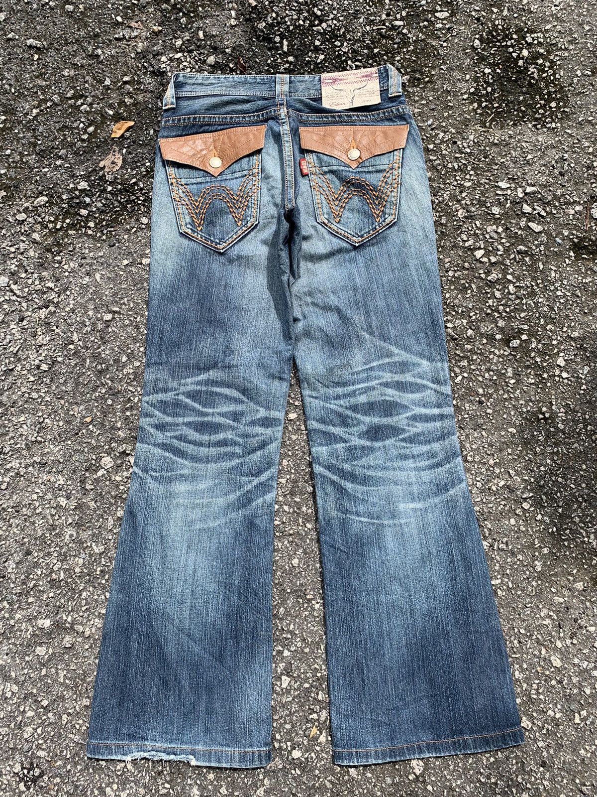 Kapital FLARE EDWIN XV MUDMAX FADED & RUSTY DISTRESSED DENIM Size US 32 / EU 48 - 4 Thumbnail