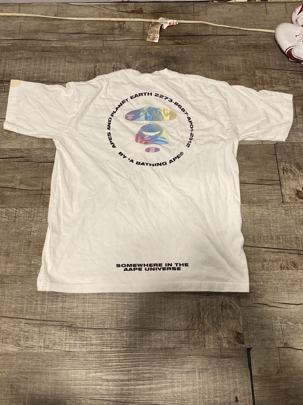 Aape × Bape White holographic Aape t-shirt Size US S / EU 44-46 / 1 - 4 Thumbnail