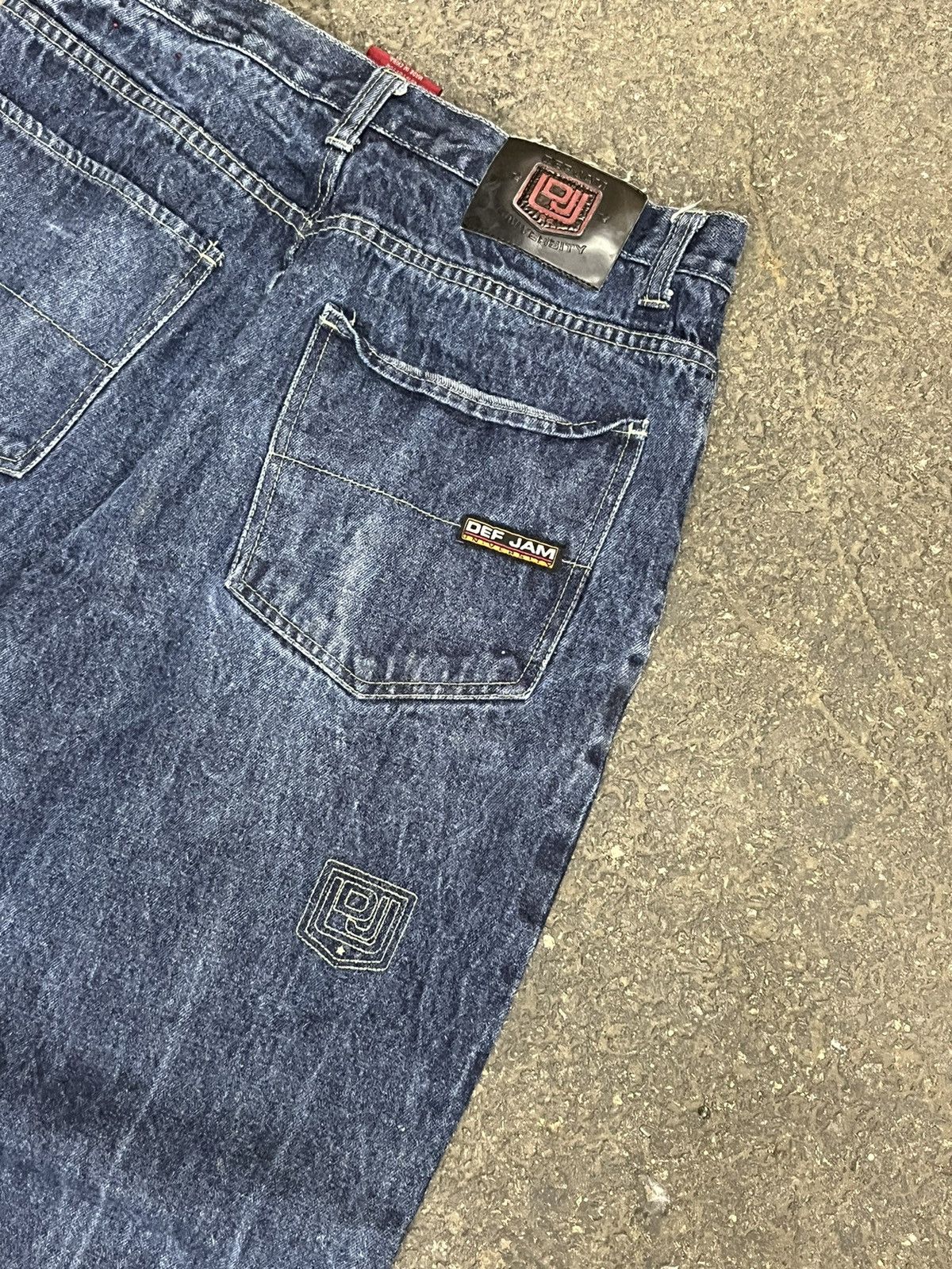 Vintage Y2k baggy fit embroidered def jam skater denim hype rare Size US 32 / EU 48 - 3 Thumbnail