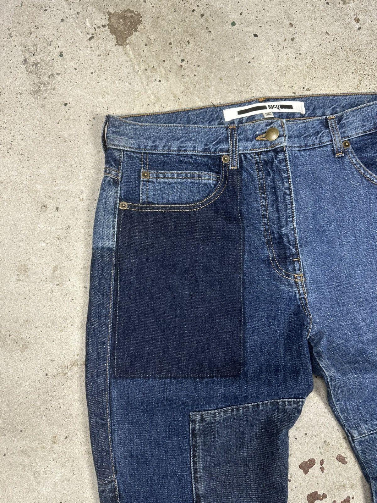 McQ Alexander McQueen Alexander McQueen MCQ Patchwork Jeans Denim Pants Size US 29 - 7 Thumbnail