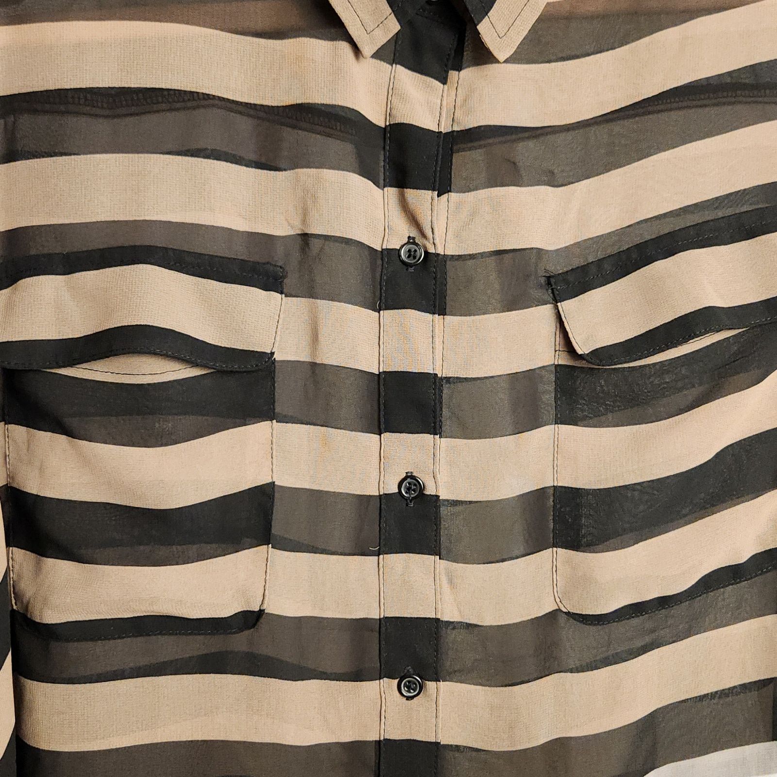 Old Navy Old Navy Striped Utility Blouse XXL Long Sleeve Shirt Size XXL / US 16-18 / IT 52-54 - 7 Thumbnail