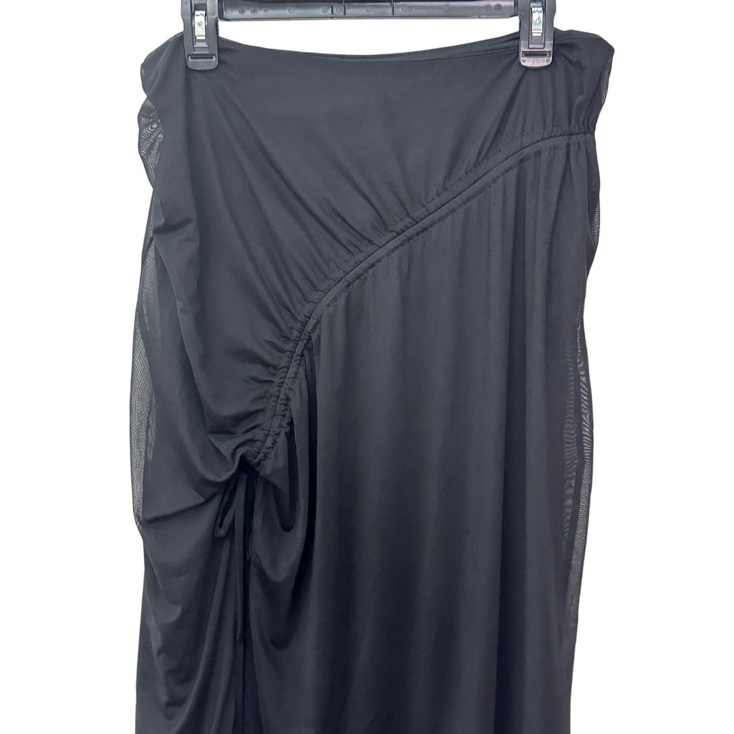 Topshop Topshop Women's Black Chaneal Ruched Mesh Maxi Skirt 10 NWT Size 30" / US 8 / IT 44 - 3 Thumbnail