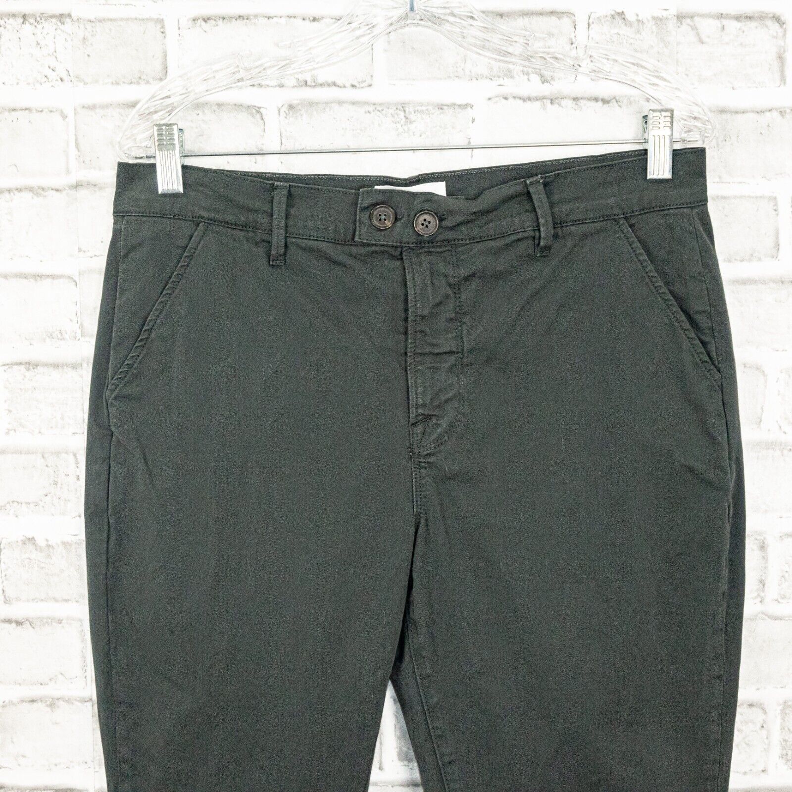 Frame Frame Denim Size 28 Le Beau Cropped Chino Pants Washed Black Size 28" / US 6 / IT 42 - 4 Thumbnail