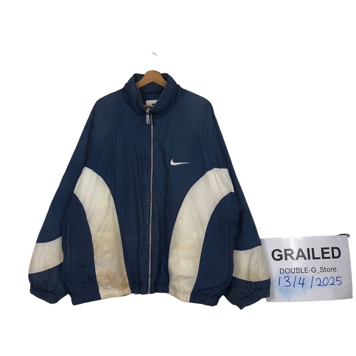Nike 📌Vintage Bomber Jacket Nike Big Swoosh Design Size US L / EU 52-54 / 3 - 1 Thumbnail