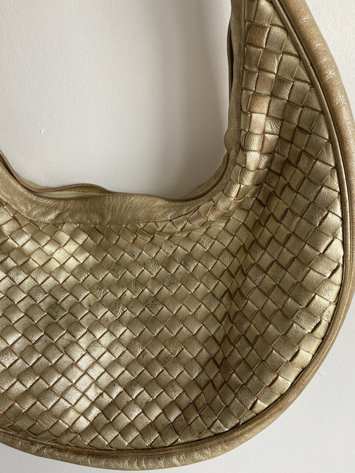 Bottega Veneta Bottega Veneta Gold Intrecciato Hobo Bag Size ONE SIZE - 4 Thumbnail
