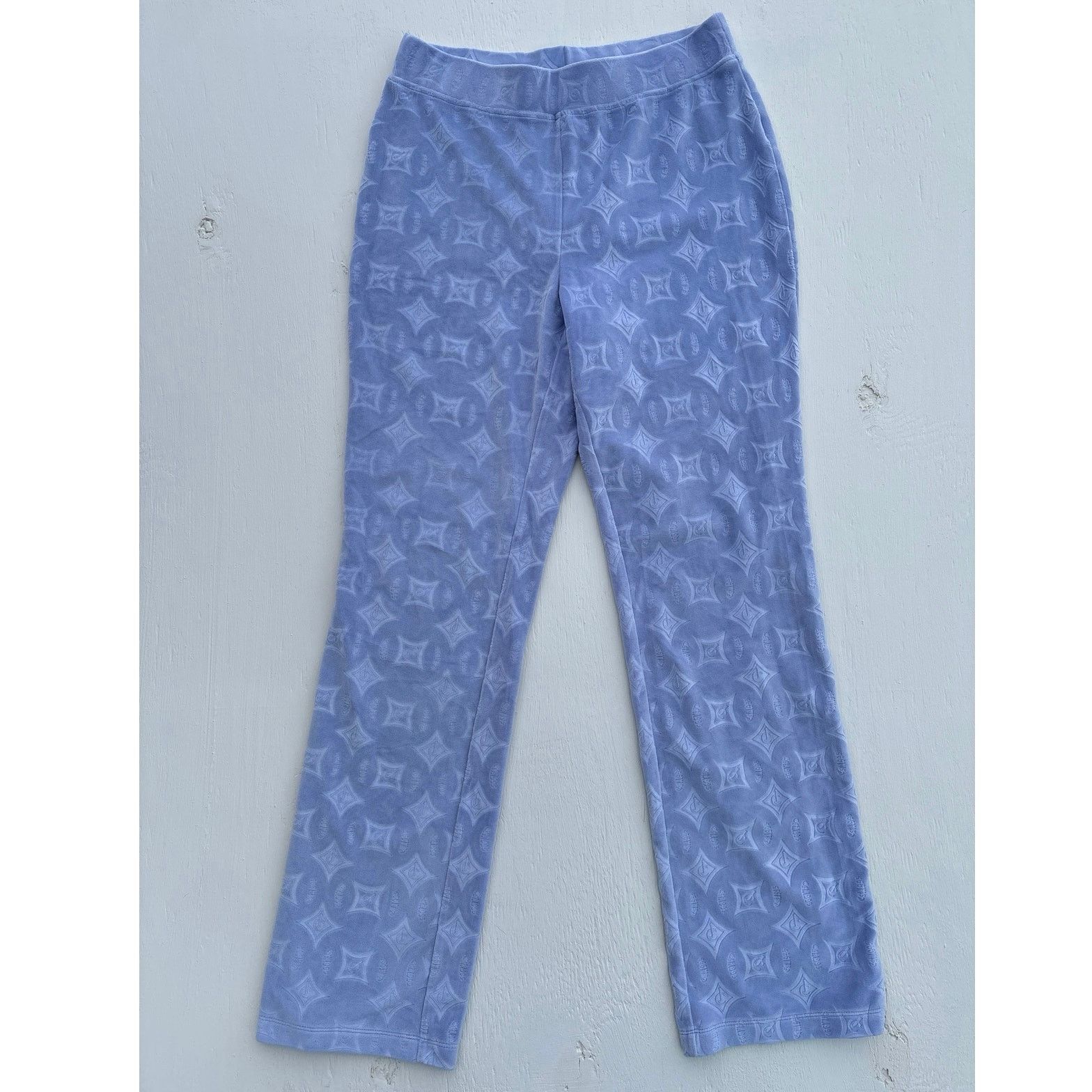 Juicy Couture JUICY Couture Pastel Blue Embossed Velour Jogger Pants Size 28" / US 6 / IT 42 - 3 Thumbnail