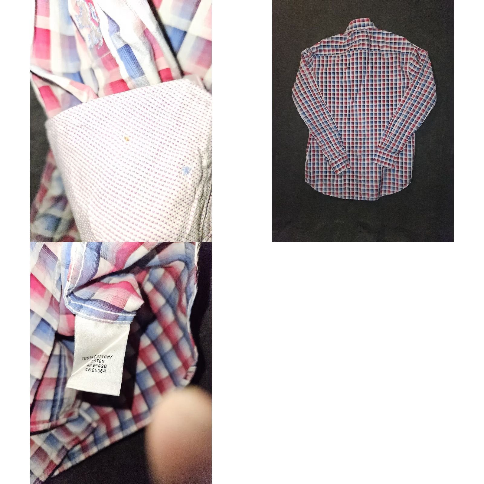 BUGATCHI Bugatchi Mens Large Long Sleeve Check Shirt - Classic Preppy Button-Up Size US L / EU 52-54 / 3 - 8 Thumbnail