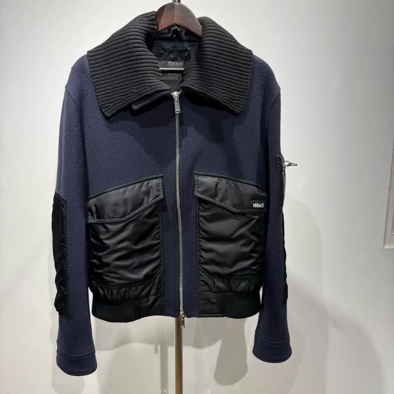 Versace Versace XL Navy Blue Men’s Outerwear Jacket 0089 Size US XL / EU 56 / 4 - 1 Thumbnail