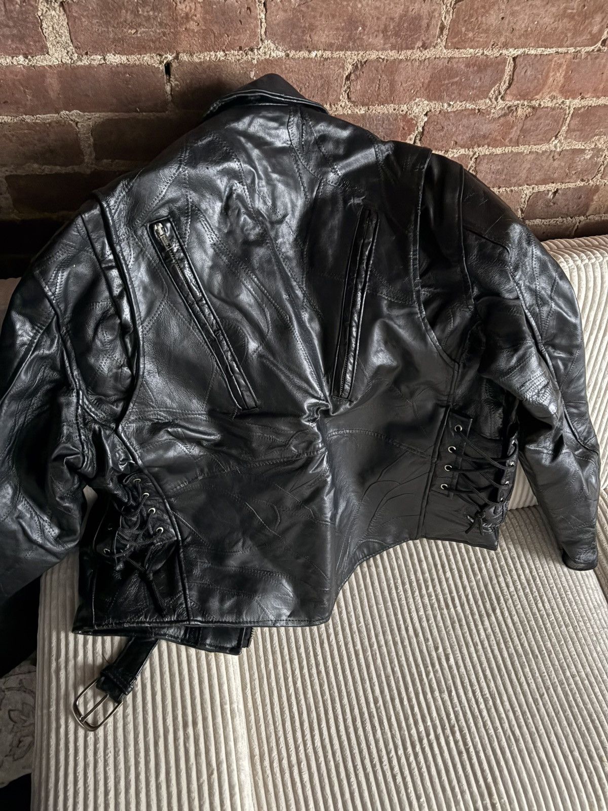 Other Diamond-Plate Buffalo Leather Jacket Vintage Size US M / EU 48-50 / 2 - 2 Thumbnail