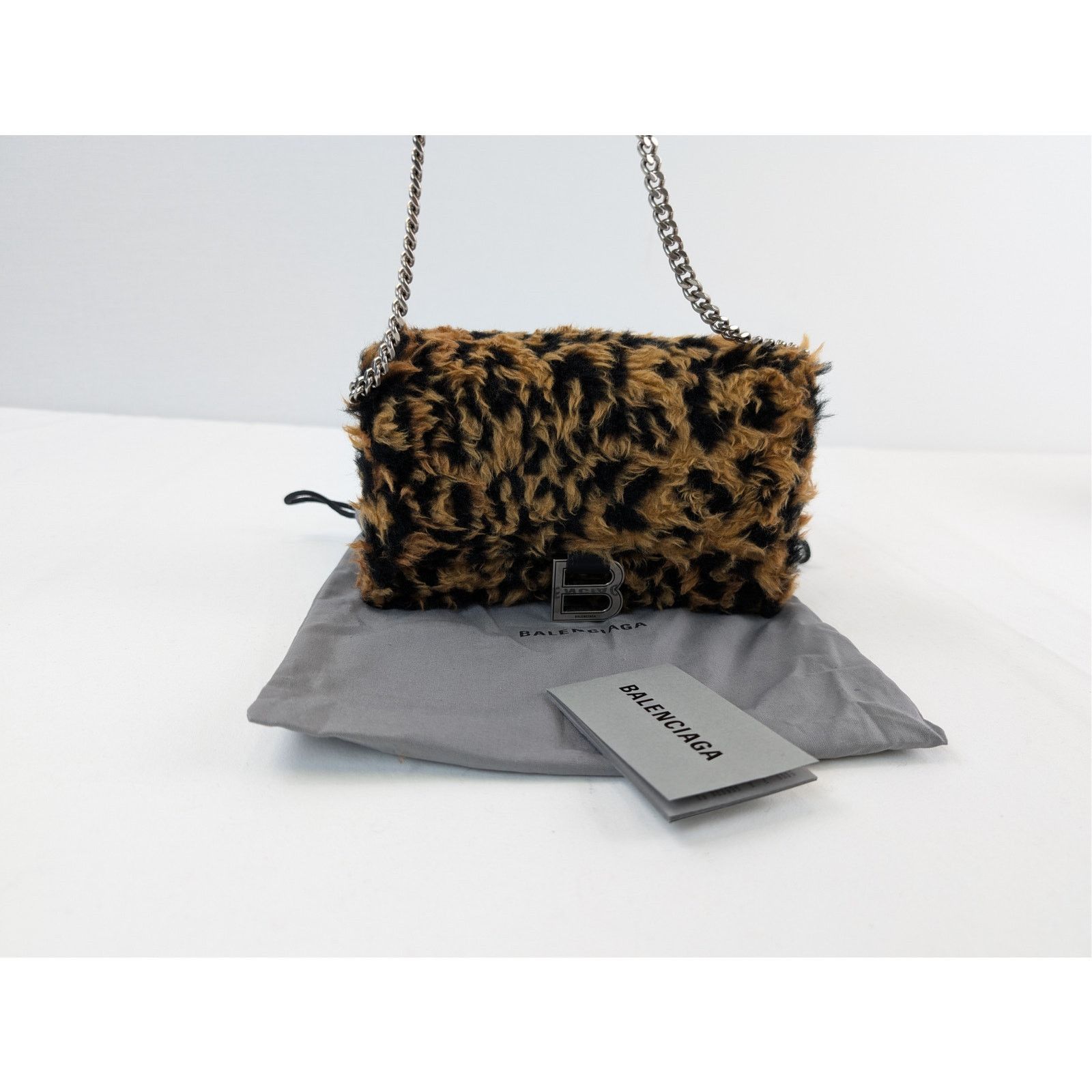 Balenciaga o1rshd1 Size: OS / Furry Leopard Wallet on Chain in Black Size ONE SIZE - 16 Thumbnail