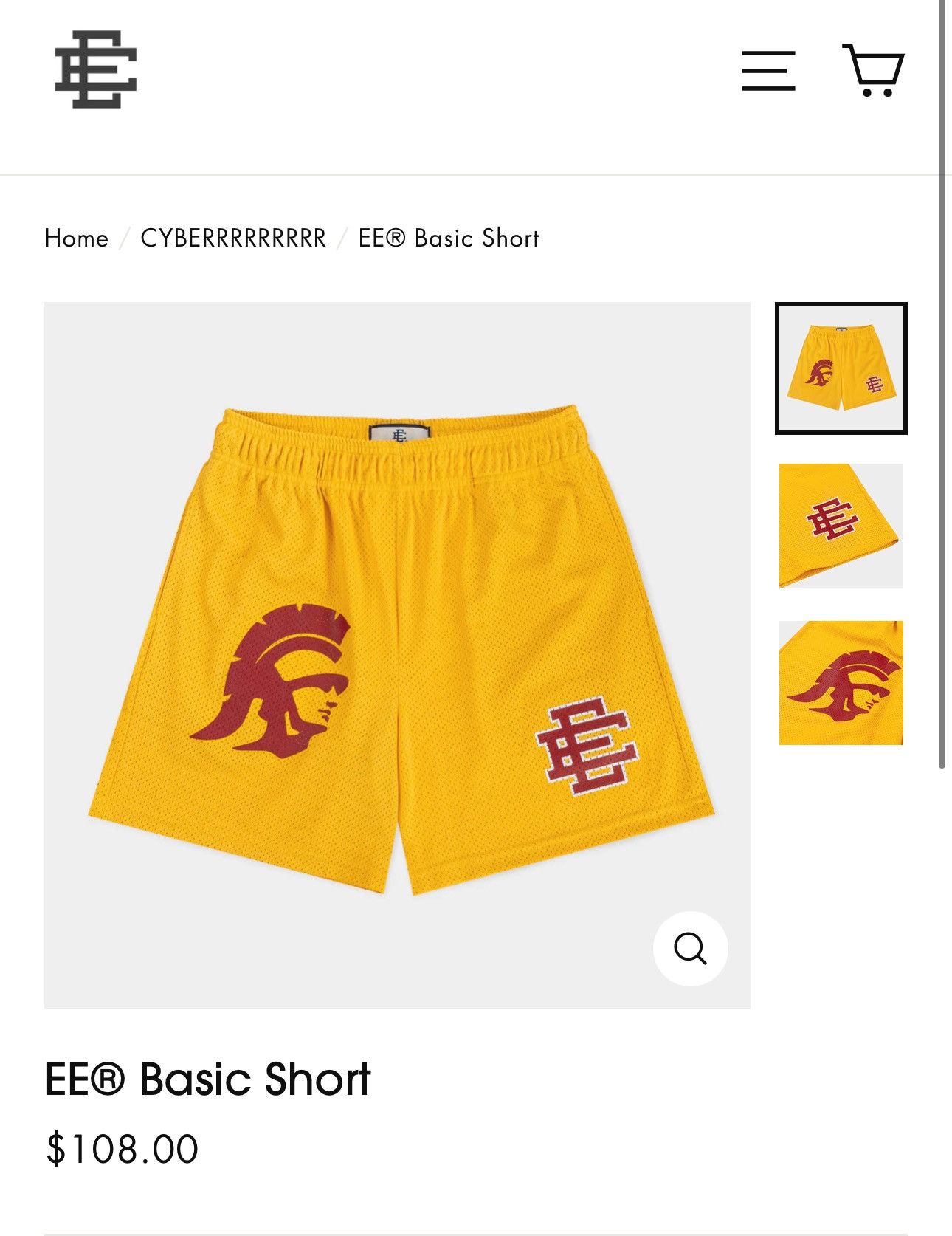 Eric Emanuel × NCAA NEW Eric Emanuel USC Basic Shorts Large Size US 34 / EU 50 - 8 Thumbnail