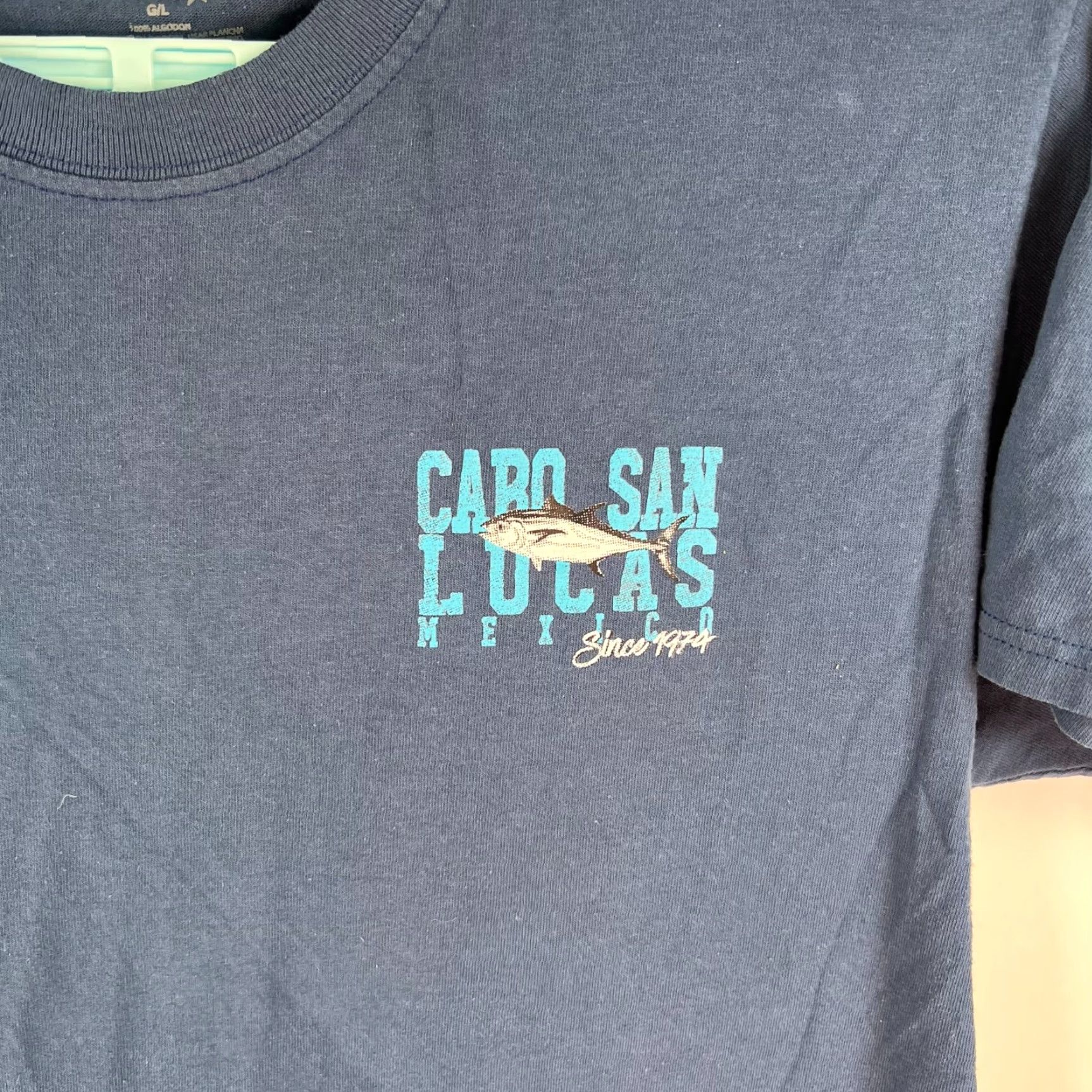 Vintage Cabo San Lucas Mexico T Shirt Adult Size L Blue Graphic Tee shirt Men Tropical 90s Concert Mens Size US L / EU 52-54 / 3 - 5 Thumbnail