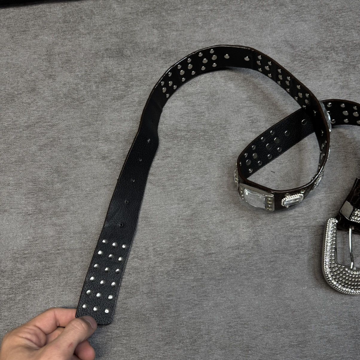Hysteric Glamour × Japanese Brand Y2K Leather Belt Leopard Print Rhinestone B.B Simon style Size ONE SIZE - 7 Thumbnail