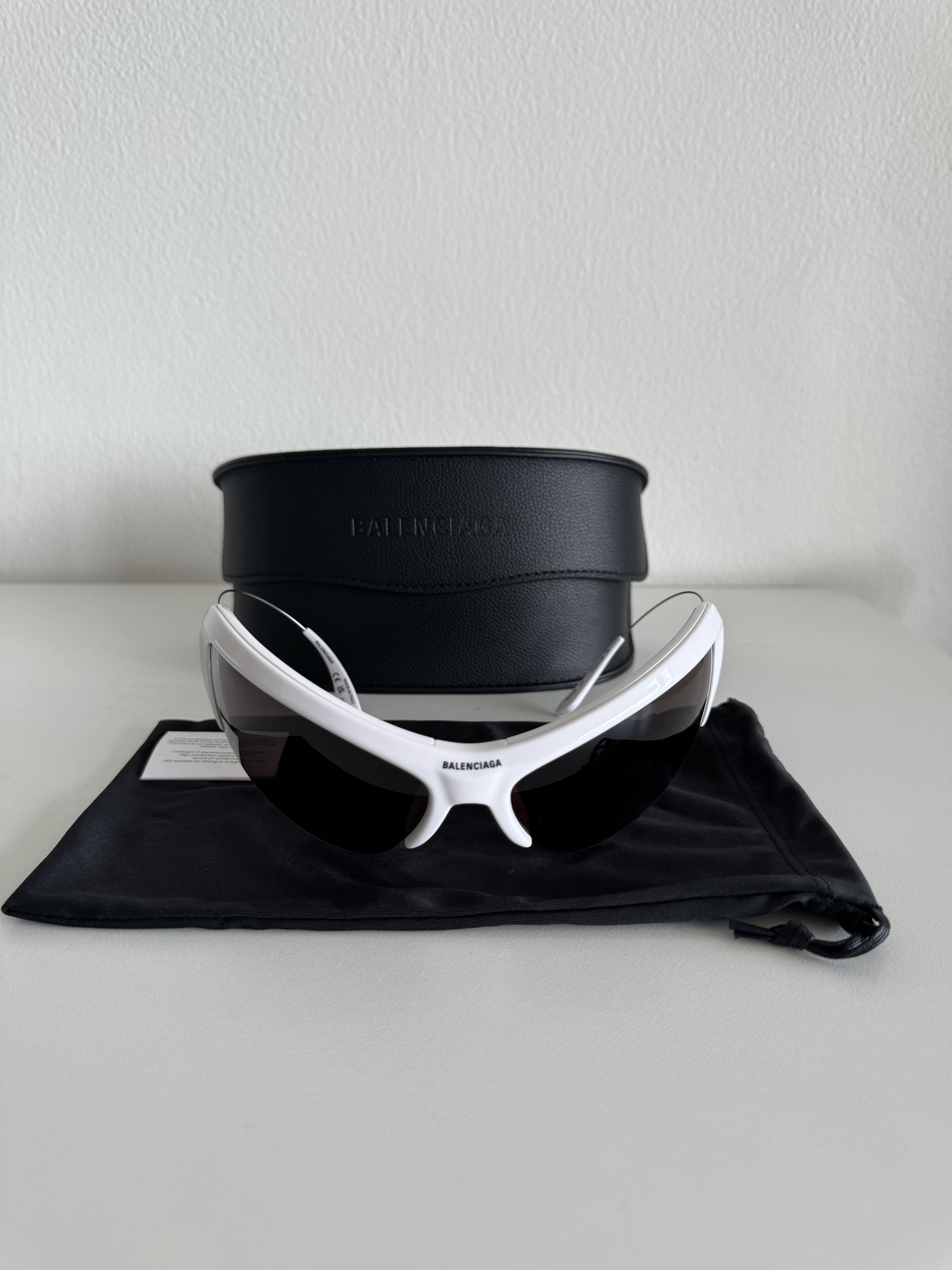 image of Balenciaga Sunglasses Glasses Womens Mens Bb0232S 003 Wire Cat White
