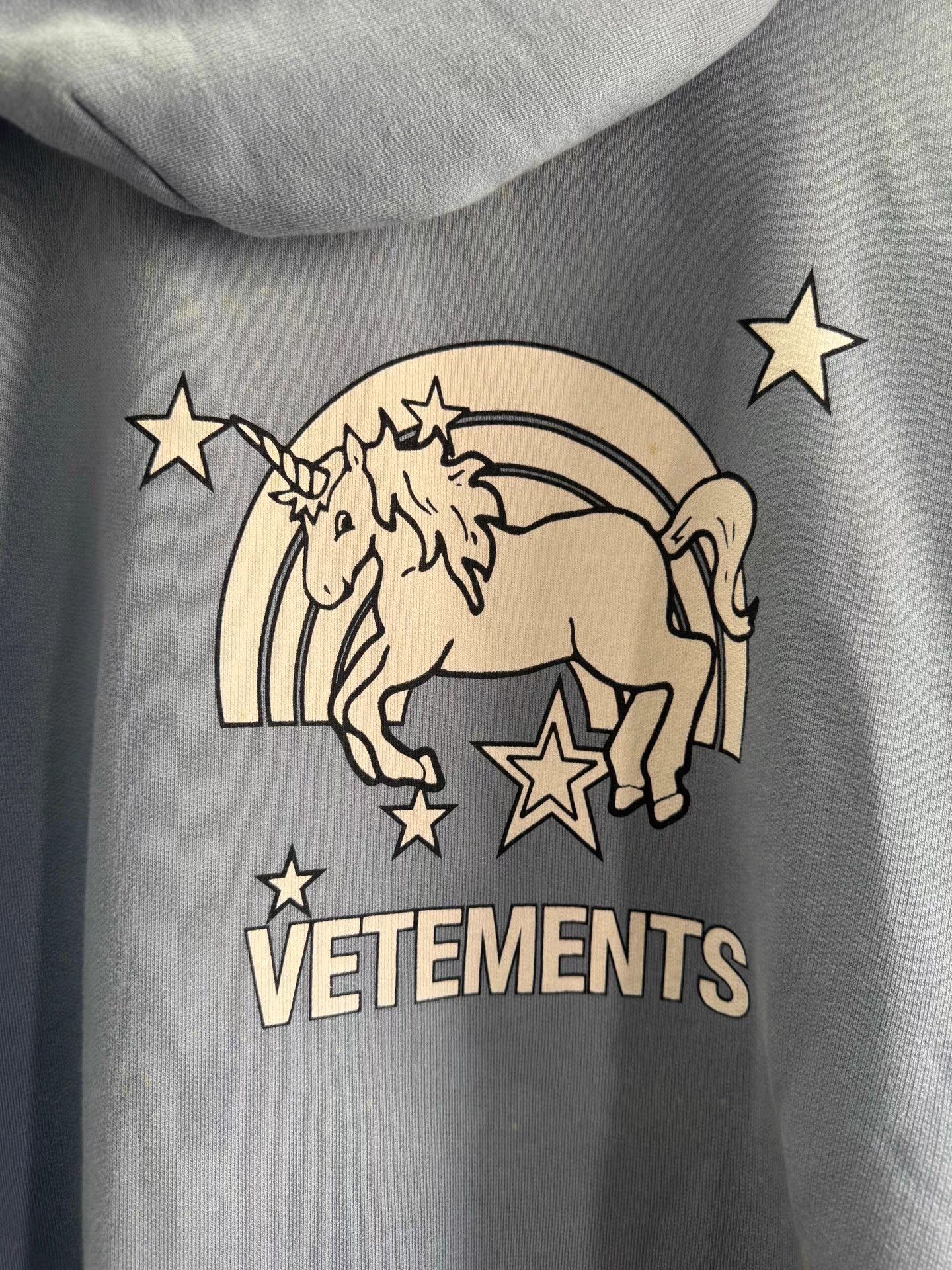 Vetements Vetements Blue Unicorn Hoodie Size US M / EU 48-50 / 2 - 4 Thumbnail