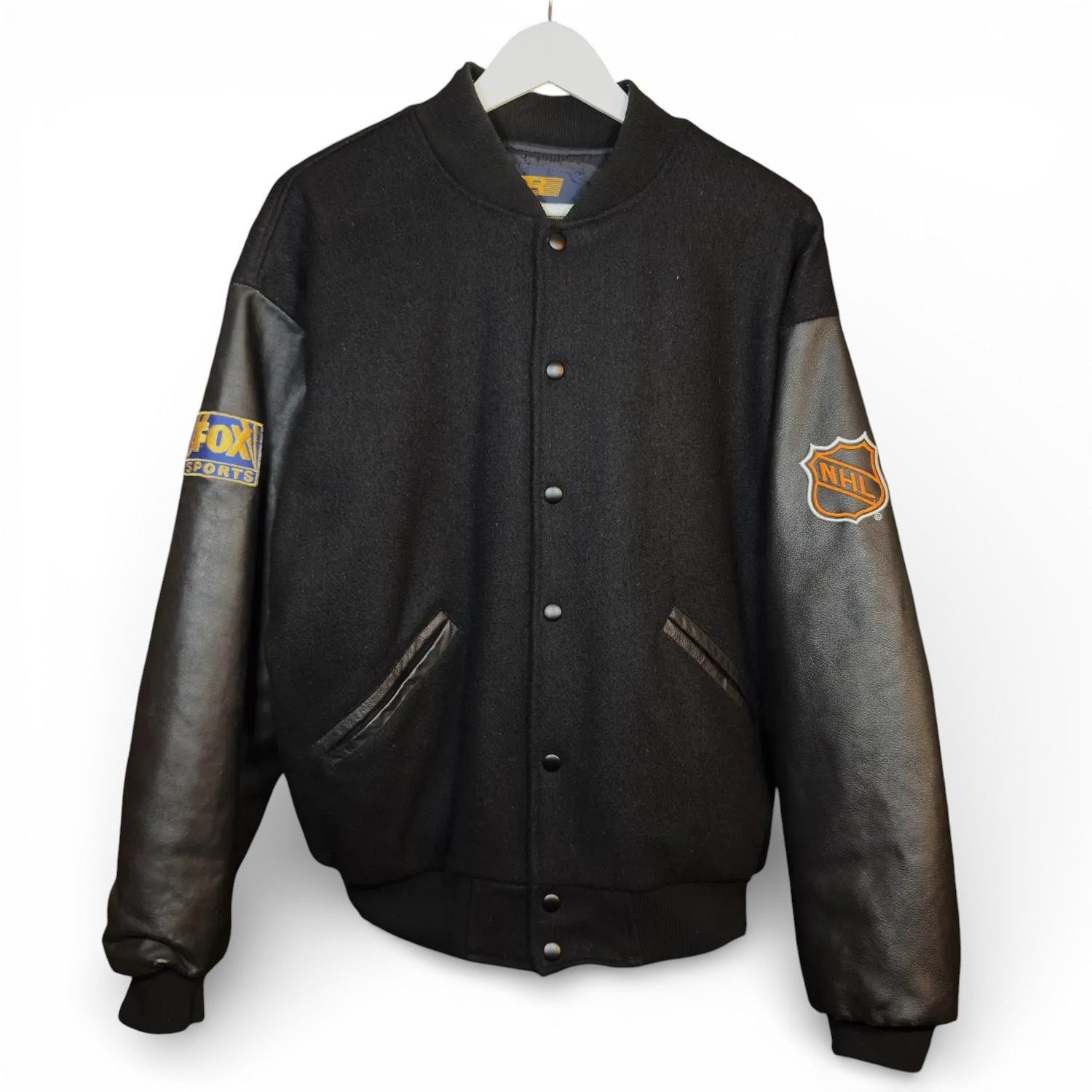 Vintage Vintage 90s NHL On Fox Wool And Leather Varsity Jacket Size US M / EU 48-50 / 2 - 4 Thumbnail