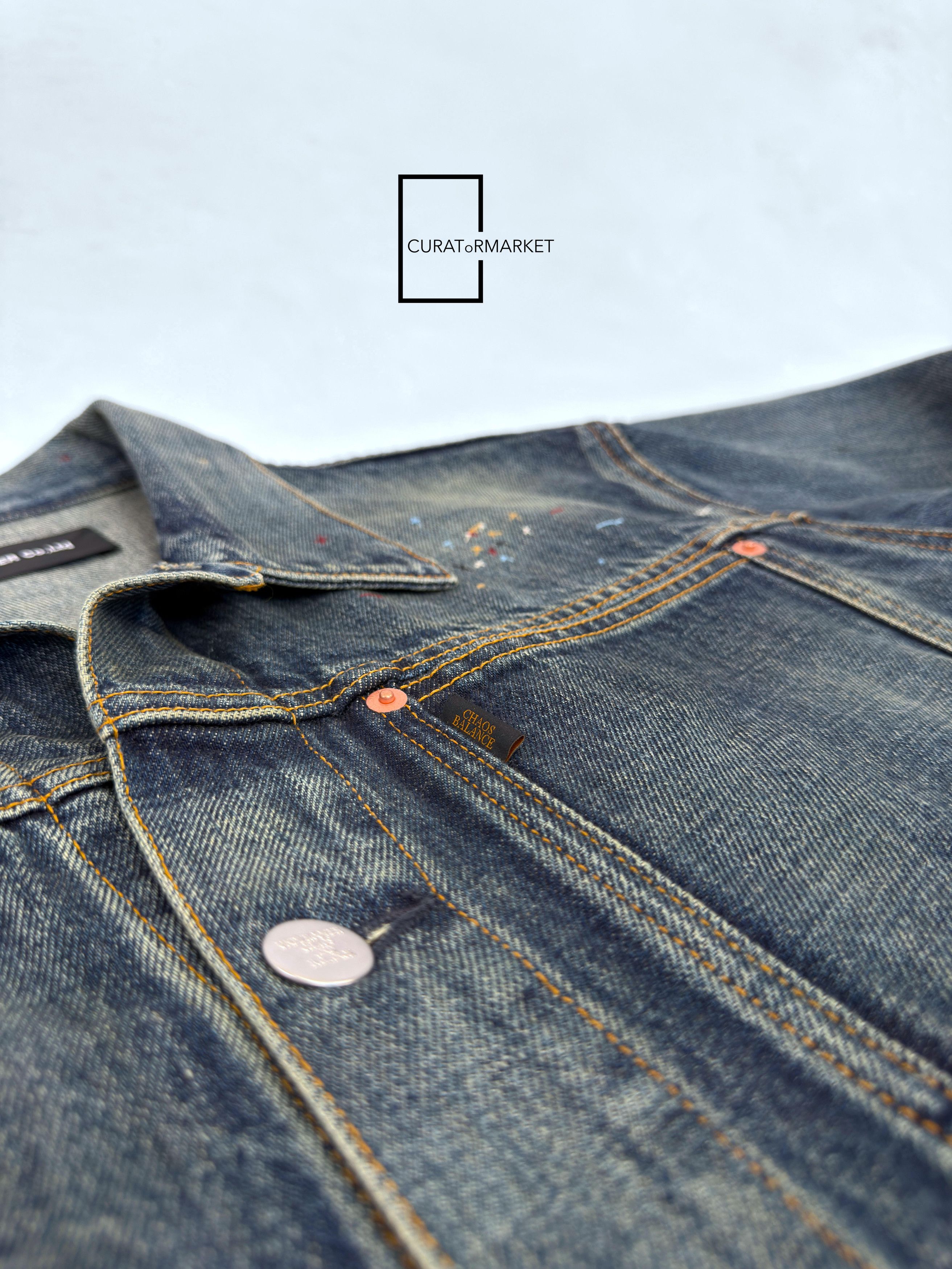 Undercover Cross Stitched Embroidered Indigo Cropped Denim Jacket FW24 Size US M / EU 48-50 / 2 - 11 Thumbnail