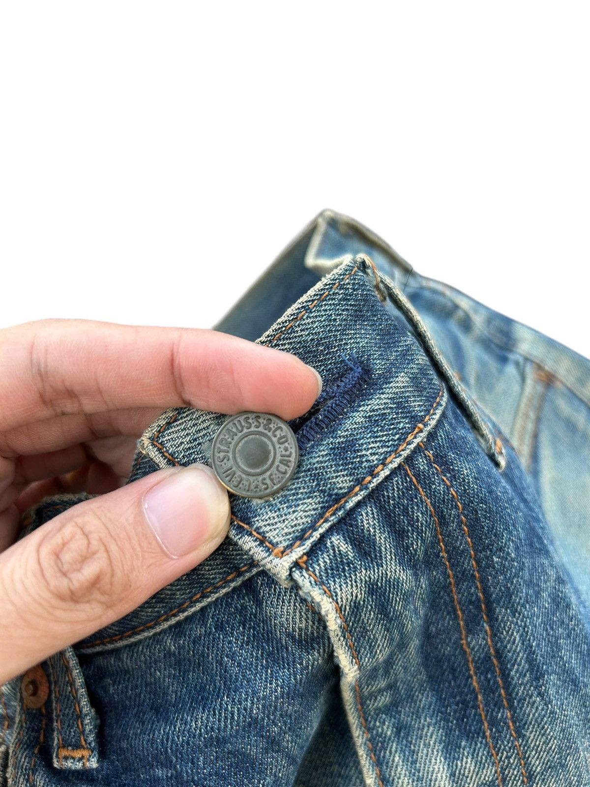 Japanese Brand × Kapital × Vintage Vintage Levis Selvedge BigE Distressed Short Denim Jeans Size US 31 - 8 Thumbnail