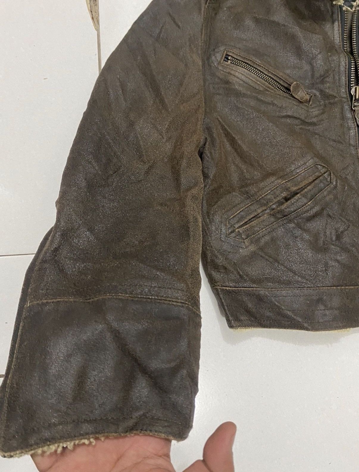 Japanese Brand 90’s Yoshiyuki Konoshi Flight Leather Jacket Size US L / EU 52-54 / 3 - 5 Thumbnail