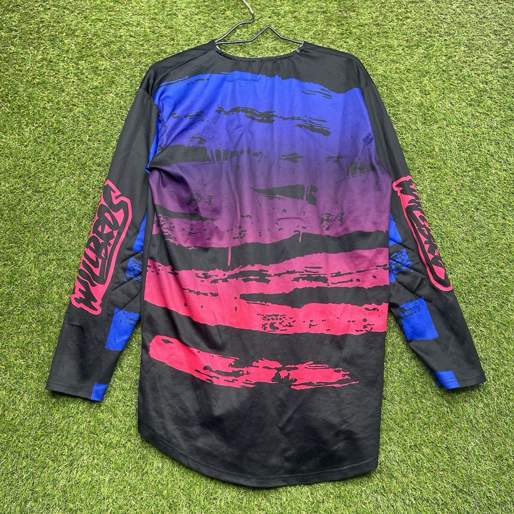Pinko Willbros Jersey Shirt Womens L Multicolor Long Sleeve Crew Neck Printed 90s Colorful Mascot? Size L / US 10 / IT 46 - 2 Thumbnail
