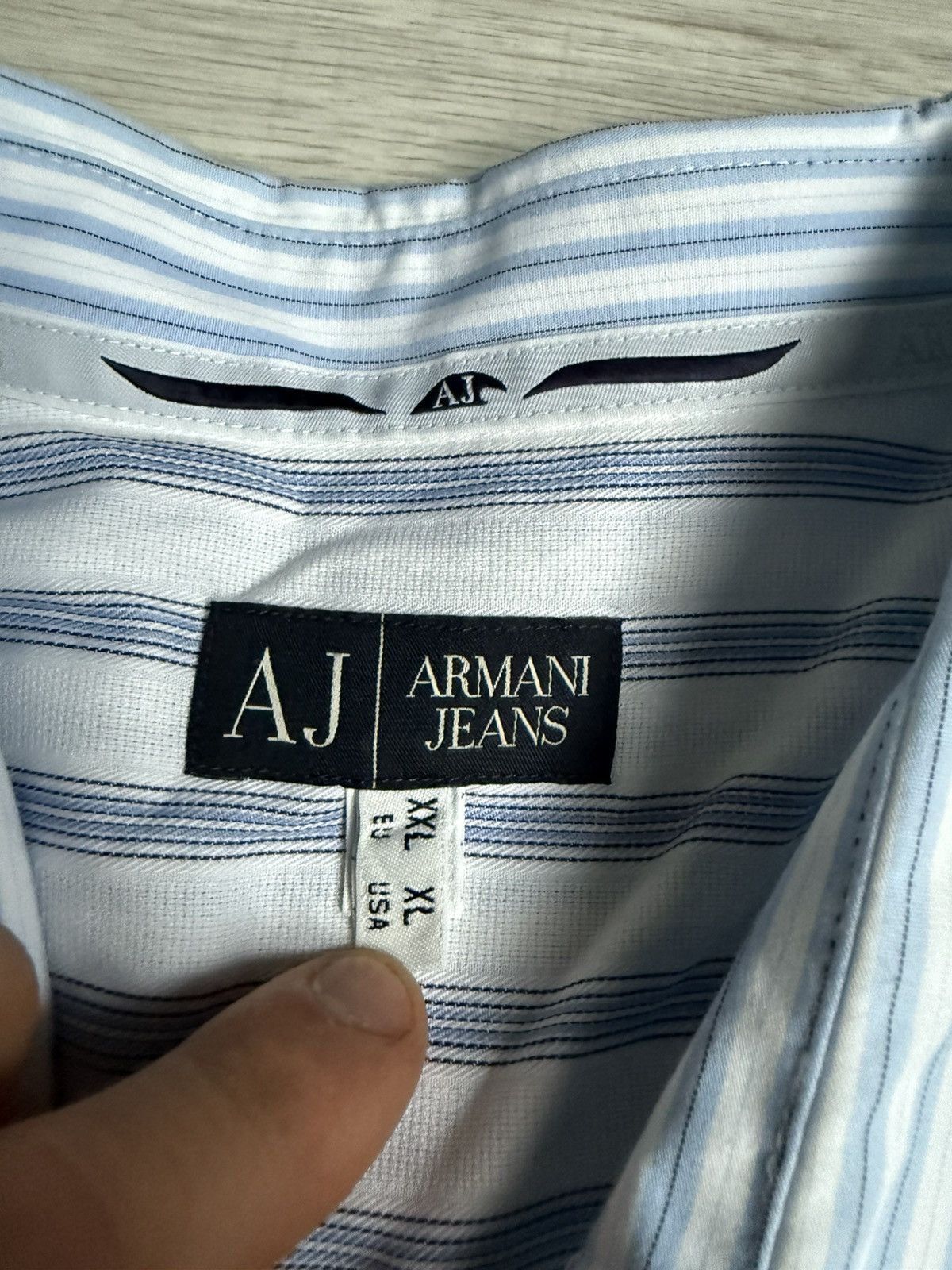 Armani Vintage Armani striped Shirt Size US XL / EU 56 / 4 - 4 Thumbnail