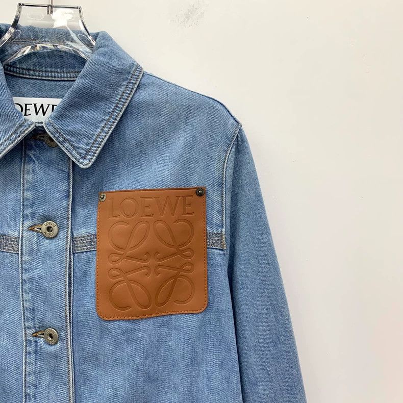 Loewe Loewe Blue logo leather card cotton collar single row of b Size XS / US 0-2 / IT 36-38 - 3 Thumbnail