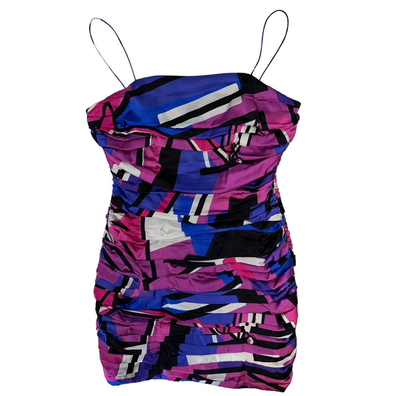 Retrofete Retrofete Elsie Graffiti Pleated Micro Mini Dress Multi Sz M Size M / US 6-8 / IT 42-44 - 5 Thumbnail